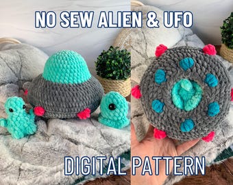 Patrón de crochet OVNI y extraterrestre sin costuras (descarga en PDF)