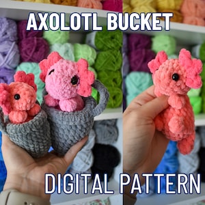 Axolotl Bucket Häkelanleitung, PDF-DOWNLOAD