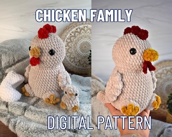 Chicken Family Crochet Pattern, PDF DOWNLOAD ONLY