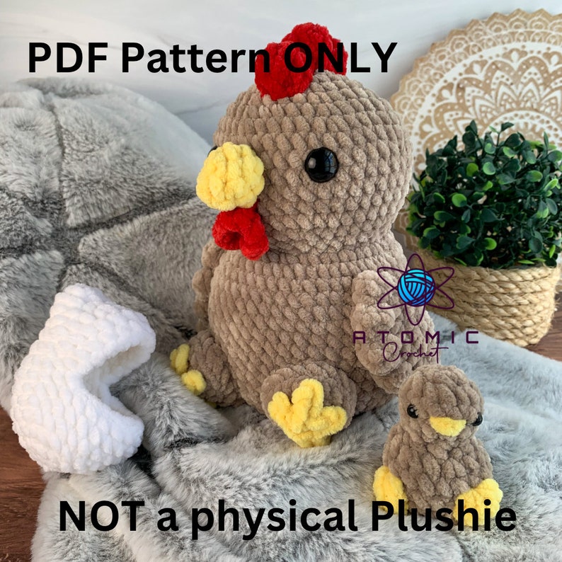 Patron au crochet famille poulet, TÉLÉCHARGEMENT PDF UNIQUEMENT image 3