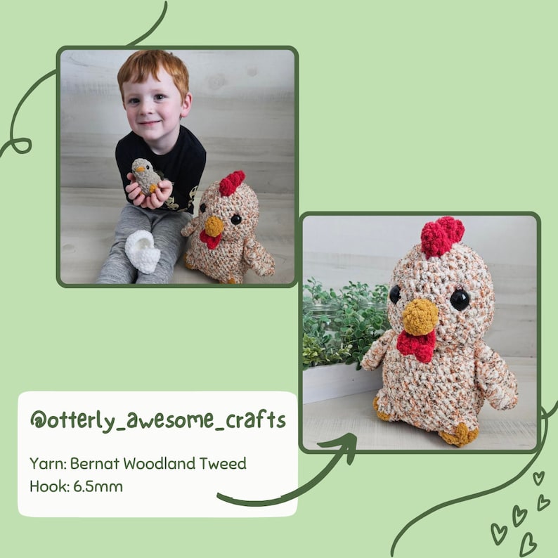 Patron au crochet famille poulet, TÉLÉCHARGEMENT PDF UNIQUEMENT image 4