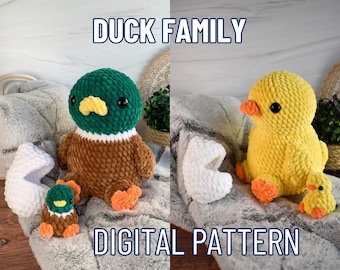 Duck Family Crochet Pattern, PDF DOWNLOAD ONLY