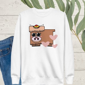 Dri w/Hearts Sweatshirt| unisex sweatshirt, adult sweatshirt, Tibetan, Yaks on sweatshirts, yaks, tashi delek, Tibet, yak sweatshirt, yaks