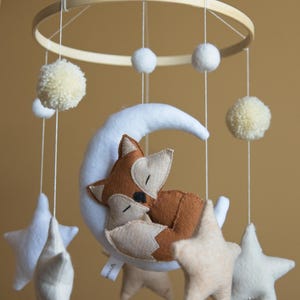Felt Baby Mobile – Fox and Moon Woodland Nursery Decor