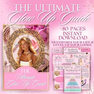 Glow-Up Guide, How to Glow Up Challenge  Level-Up Planner Self Care For Women Digital Course Self Care Tips Glow up Journal Printable PDF