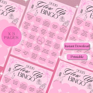 2026 Glow Up Bingo: Self-Care Challenge, New Year Goals (Digital Download) image 3