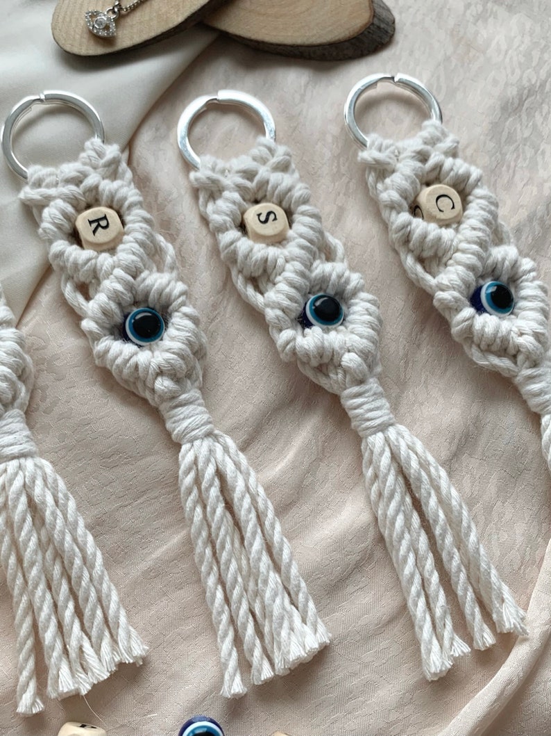 Macrame keychain Nazar personalized image 2