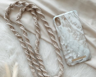 Macrame cell phone chain