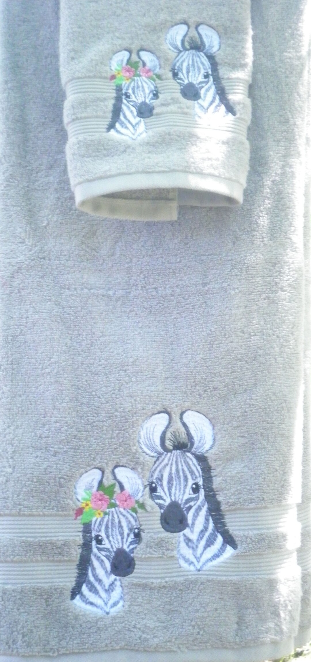 3 Piece Zebra Bath Towel Set Etsy