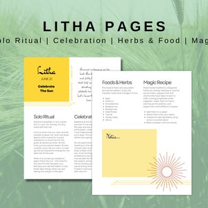 Wheel of the Year - Litha Summer Solstice Grimoire Pages
