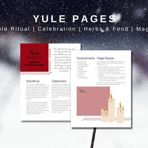 Wheel of the Year - Yule Winter Solstice Grimoire Pages