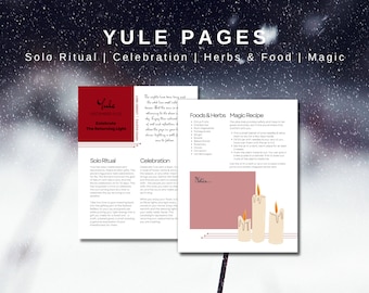 Wheel of the Year - Yule Winter Solstice Grimoire Pages
