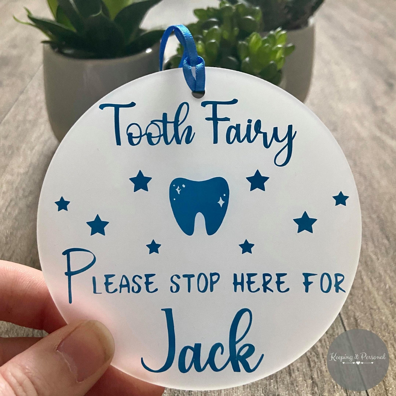 Tooth Fairy Door Hanger Tooth Fairy Keepsake Frosted Acrylic Etsy