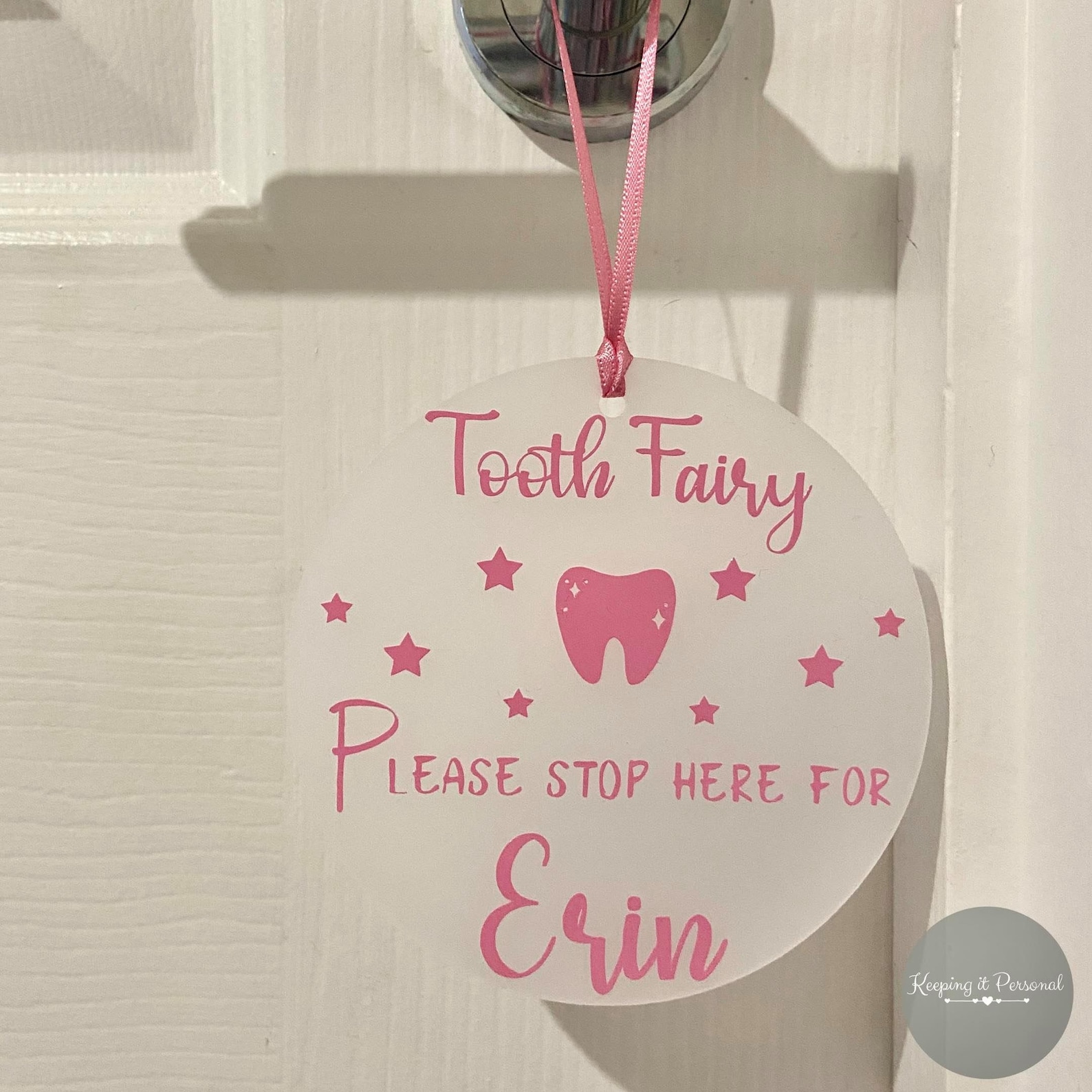 Tooth Fairy Door Hanger Tooth Fairy Keepsake Frosted Acrylic Etsy