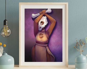 Cubone Girl Pokemans 11x17 Art Print