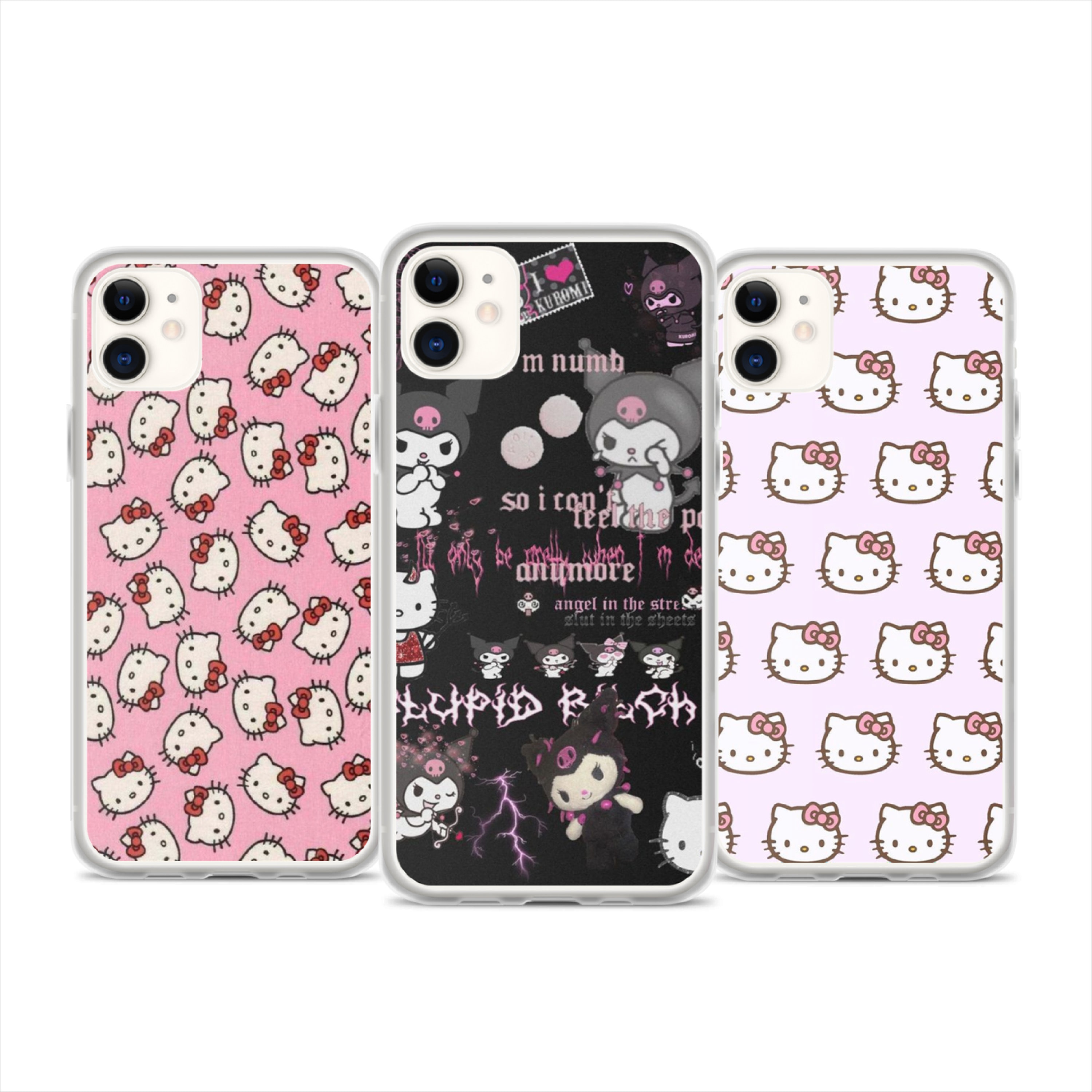 Hello Kitty iPhone caso lindo patrón de ilustración de dibujos | Etsy