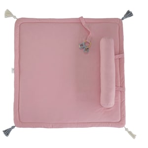 Cotton Baby play mat, Baby shower gift, Cotton play mat, Nursery decor, Square padded play mat, Baby girl play mat, Pink Tummy time