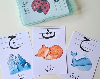 Utskrivbara arabiska alfabetskort: Hemundervisning (digital nedladdning)
