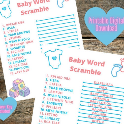 Gender Reveal Games Virtual Baby Shower Games Printable - Etsy