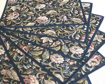 Set of Table Placemats from Baltic Jacquard Dark Rectangle for every Occasion / Table Linen / Table Decor / Home Decor