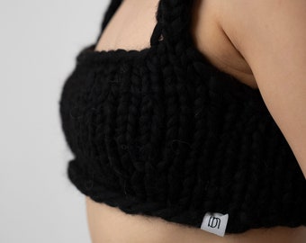 Handmade Chunky Knit Merino Wool Crop Top