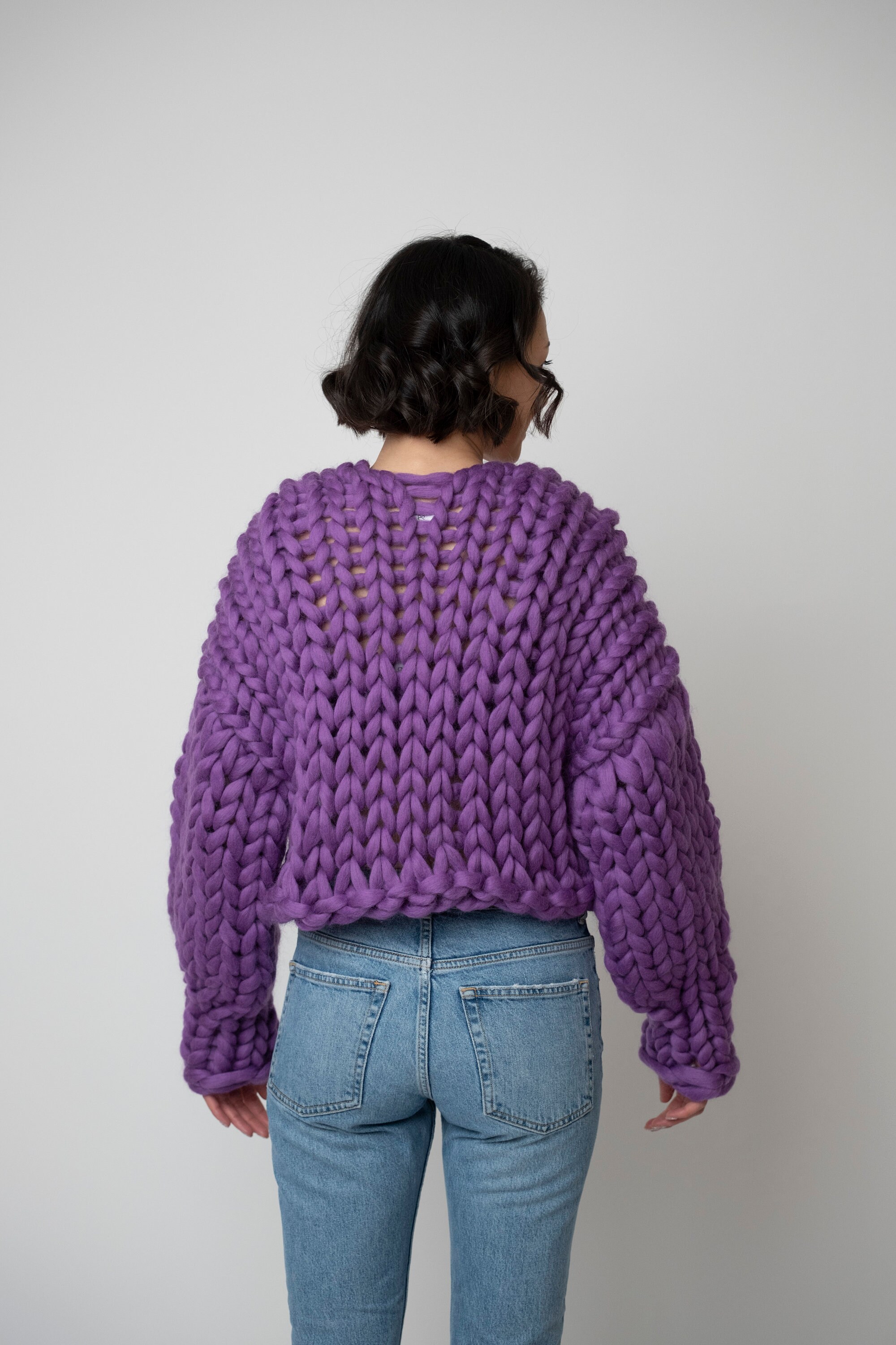 【新品未使用】24SS Hand knit lame cardigan Chunky Hand Knit Cardigan, Handmade Cardigan, Cardigan With