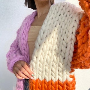 Cardigan, Chunky Cardigan, Wool Cardigan, Knit Chunky Cardigan, Hand Knit Cardigan image 4