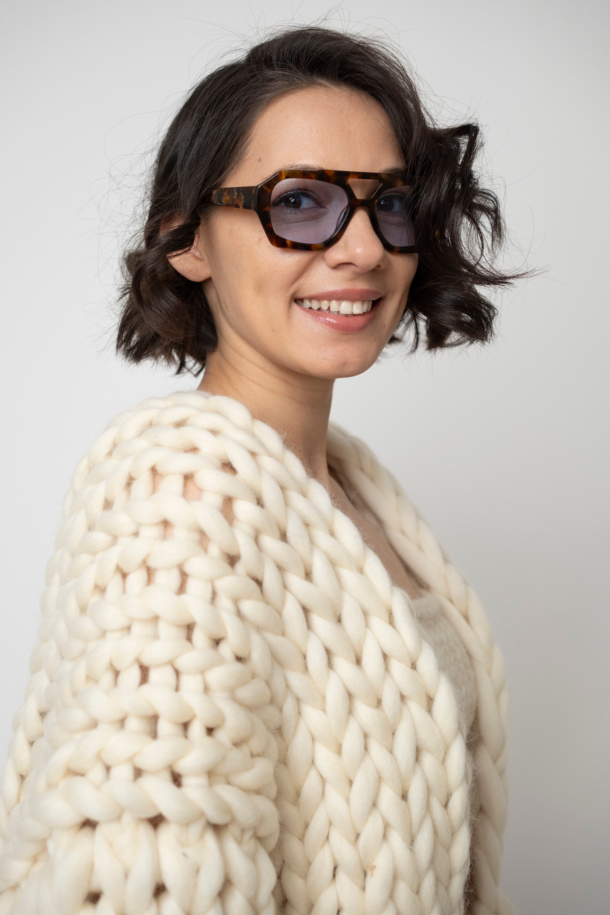 Cream Cardigan, Chunky Cardigan, Wool Cardigan, Knit Chunky