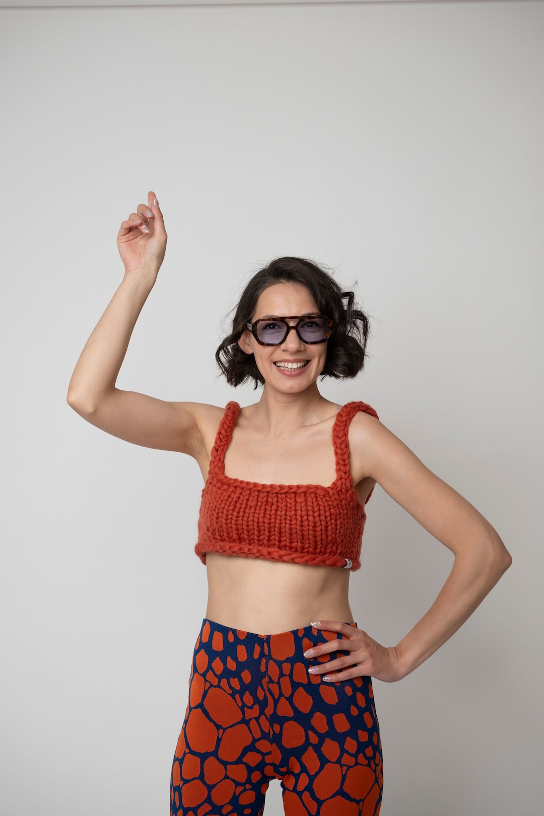 Terracota Crop Top, Wool Crop Top , Knitted, Chunky Crop Top , Chunky ...