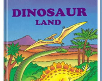 Dinosaur Land Personalized Book  - Your child the hero of the storybook with name on every page  Custom Made to Order 6" x 9" hardback