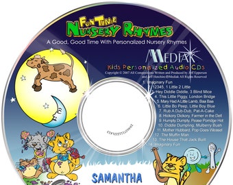 Fun Time Nursery Rhymes Personalized Music CD, Digital or Combo  Custom Made to Order