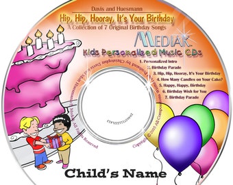 It's My Birthday Personalized Music CD, Digital or Combo  Custom Made to Order Child's Name is Sung 58 times