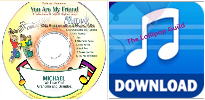 You Are My Friend Personalized Music CD Digital/cd Combo Your Child #39 s