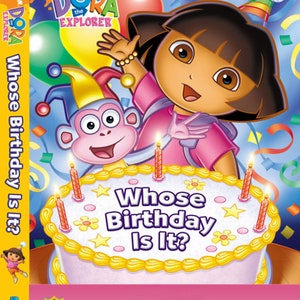 Whose Birthday Is It?™ Photo Personalized Cartoon DVD with Dora™ - Your child is featured with Dora - Custom Made to Order