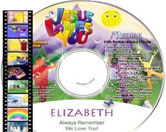Personalized Jesus Loves You Music with Lyrics Video DVD, Digital or Combo - Your Child's Name is sung 46 times - Custom Made to Order
