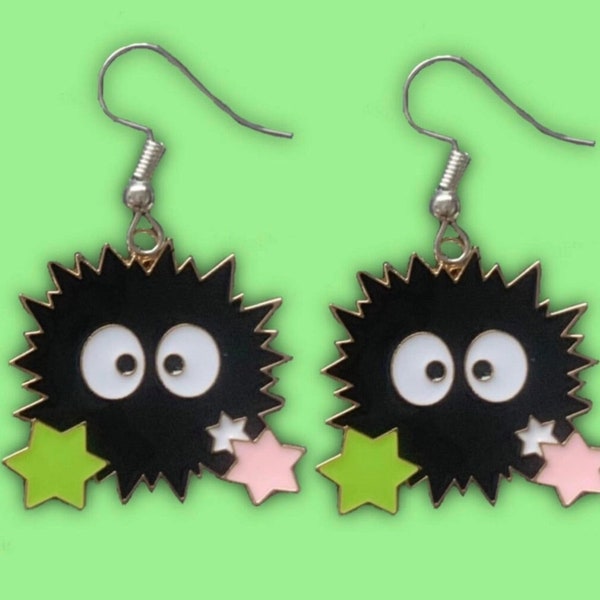 soot sprite earrings from spirited away
