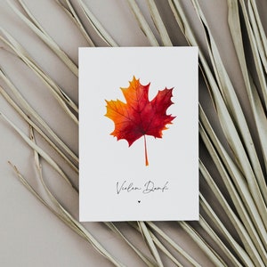 Postkarte Vielen Dank | DIN A6 Herbst | Aquarell Blatt