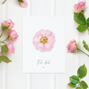 Postkarte Für dich | DIN A6 Geburtstag | Aquarell Blume
