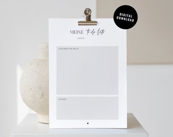 To-do list A4, A5 | Printable, digital | University, Home Office, Work, Organization