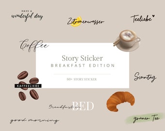 60+ Instagram Story Planner Stickers | Breakfast Edition, Theme Breakfast