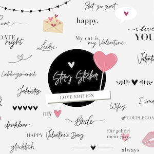 Plus de 100 autocollants d’histoire Instagram | Édition Amour, Saint Valentin, Saint Valentin, amour