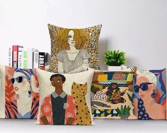 Suede or Satin in Two Sizes 45 x 45 cm Feminist Cushion Cover 24 Frida Kahlo Pillow Cover . or 60 x 60 cm 18