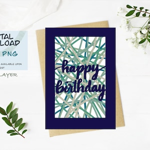 Happy Birthday 5 Layer Customizable Card Cut File 3D Nesting Card | SVG | PNG | Cricut Crafts