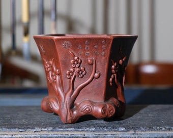 Vintage Yixing Bonsai Pot: Chinese Antique Planter, Ikebana Vase
