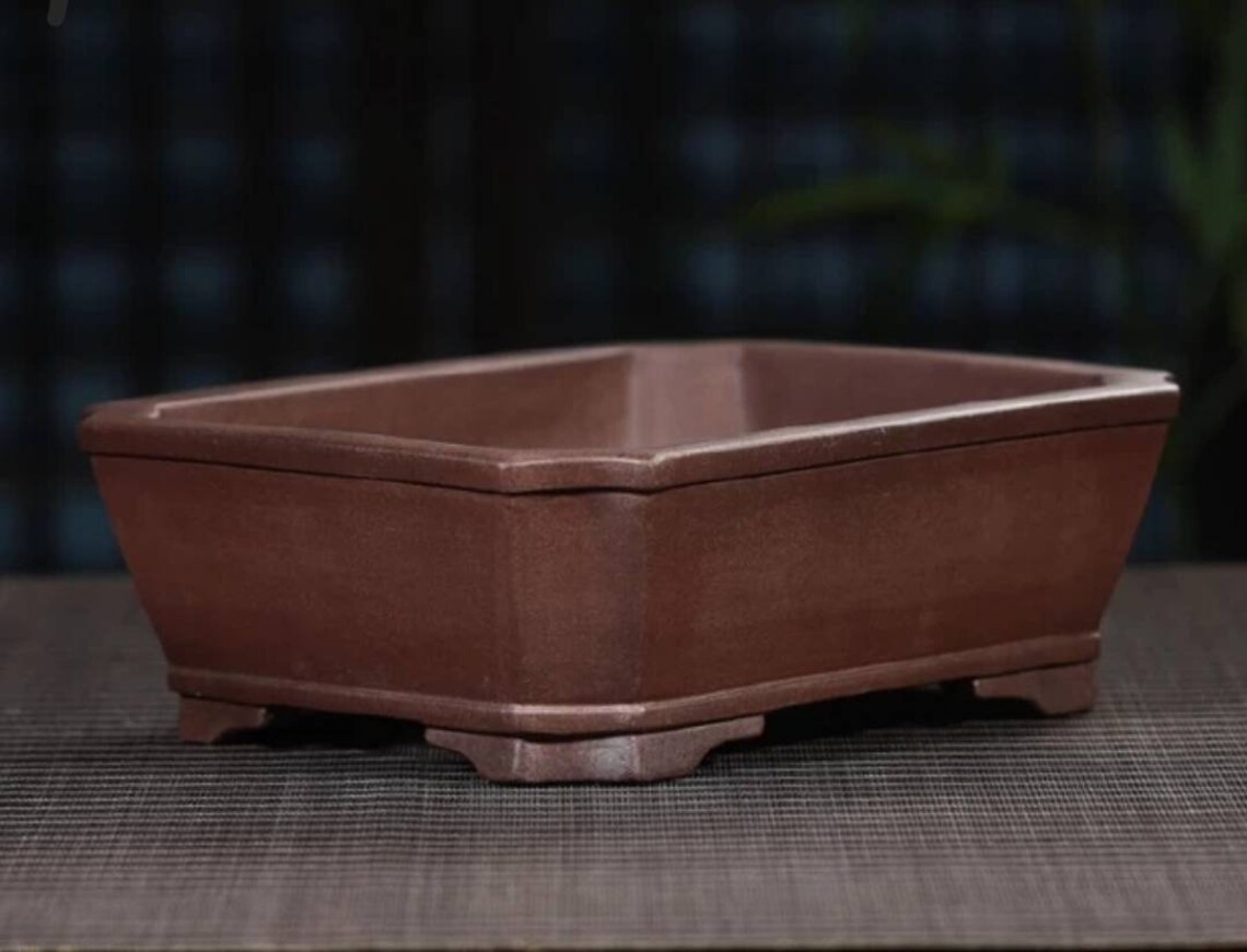 High quality handmade rectangular bonsai pot Yixing purple Etsy