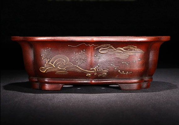 Yixing Purple Clay Retro Bonsai Pot