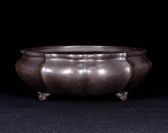 Pot de bonsaï rétro en forme de losange Yixing pot de fleur de sable violet simple pot de fleur non émaillé jardinière succulente plante verte pot de bonsaï