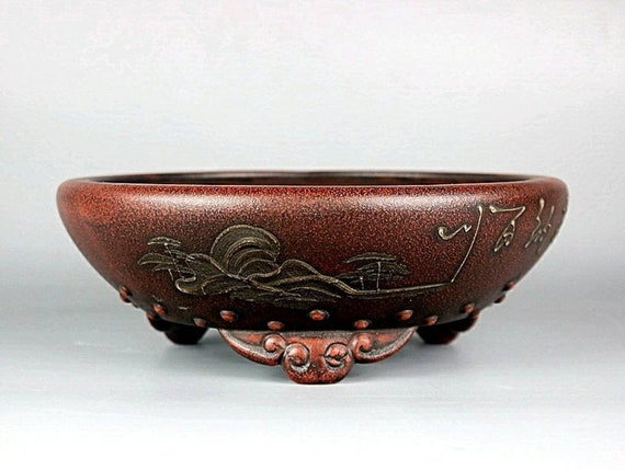 Round Cloud Feet Ancient Nails Handmade Clay Painting Retro Bonsai Pot  China Yixing Purple Clay Pottery Pots Home Decoration Potted Pots - Etsy