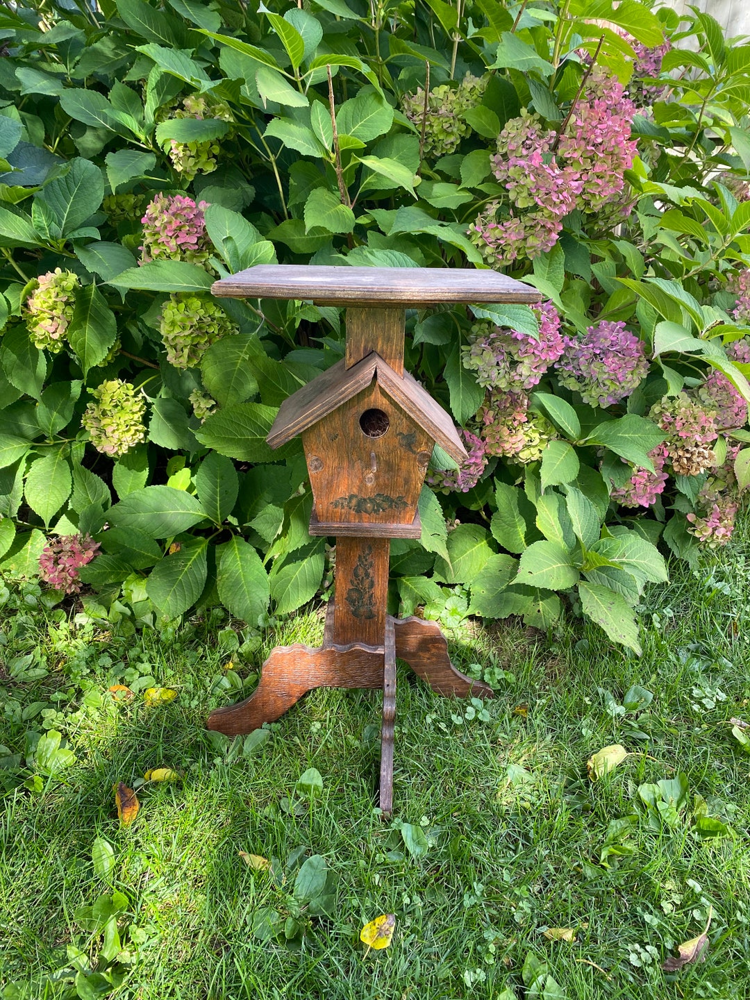 Folk Art Vintage Hand Made Bird House Perch Etsy