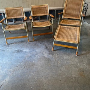 Vintage Mid century Telescope  Furniture Company Rattan Patio Set